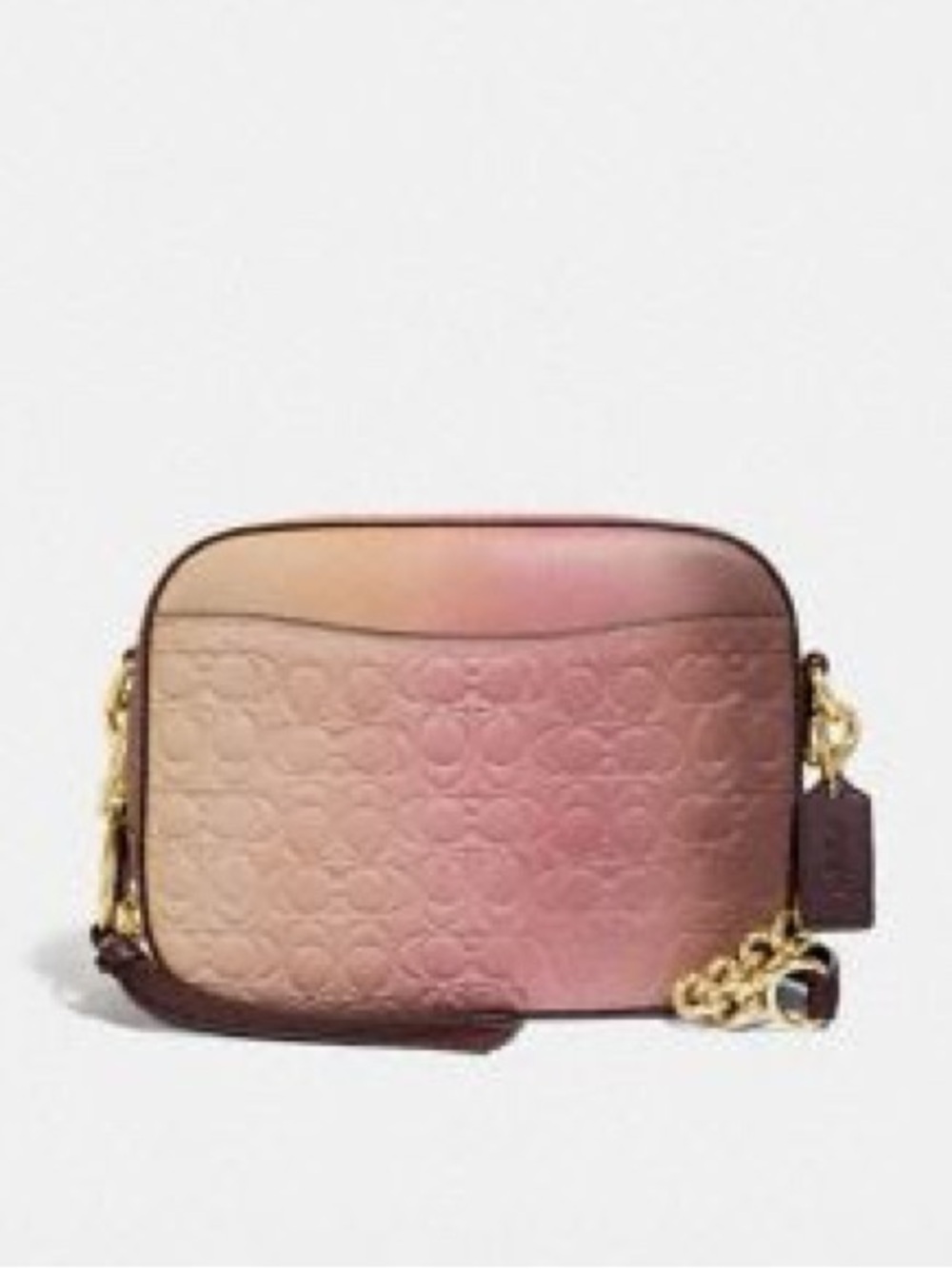 Coach Ombre Pink Leather Camera Crossbody Bag
